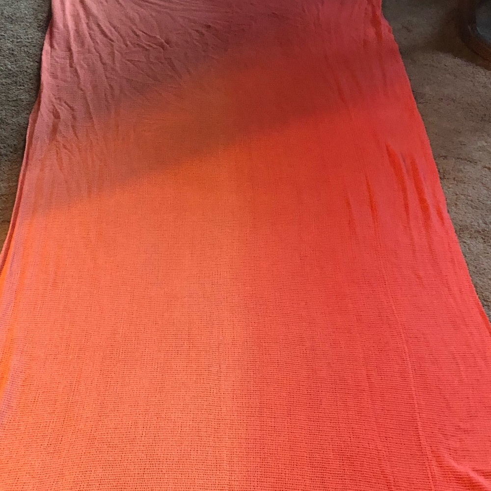 Scarf 76” by 36” peach tiered colors